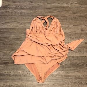 Forever 21 Swim - Forever 21 Plus Size Draped 1 Piece Swimsuit 3X Forever 21 Swim - Forever 21 Plus Size Draped 1 Piece Swimsuit 3X
